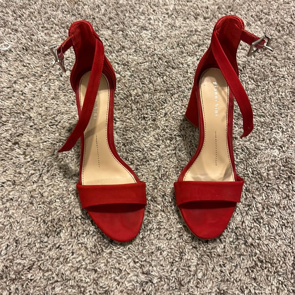 Super cute red wedge heels